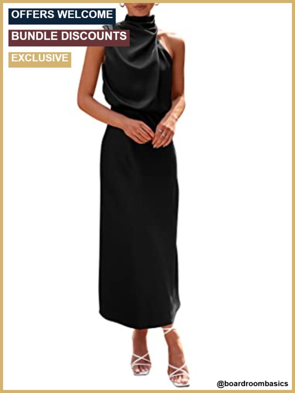Satin Sleeveless Mock Neck Maxi Dress Formal Cocktail Party